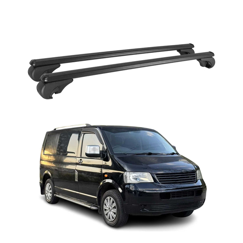 Barres de toit Transversales pour VW Transporter T5 2003-2015 Aluminium Noir