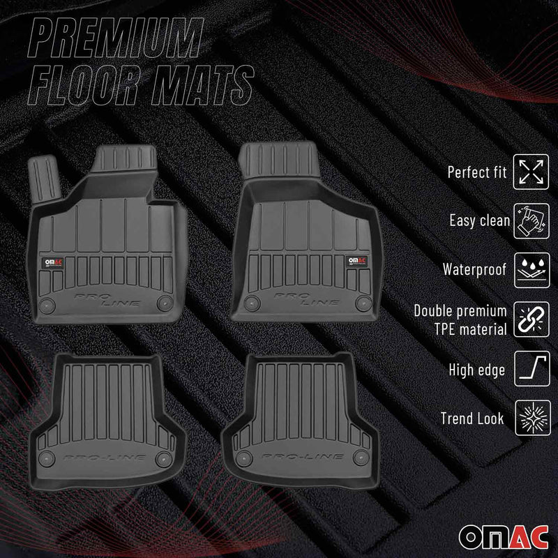 OMAC Tapis de sol en caoutchouc pour Porsche Taycan 2019-2023 Noir Premium