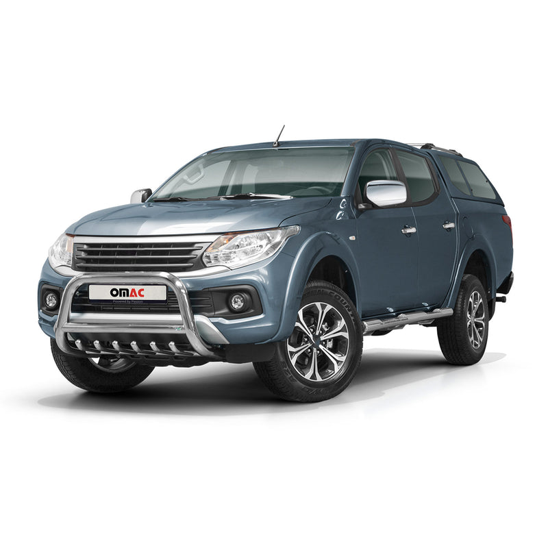 Pare-Buffle Avant Pour Fiat Fullback 2016-2019 Acier Inoxy Argent