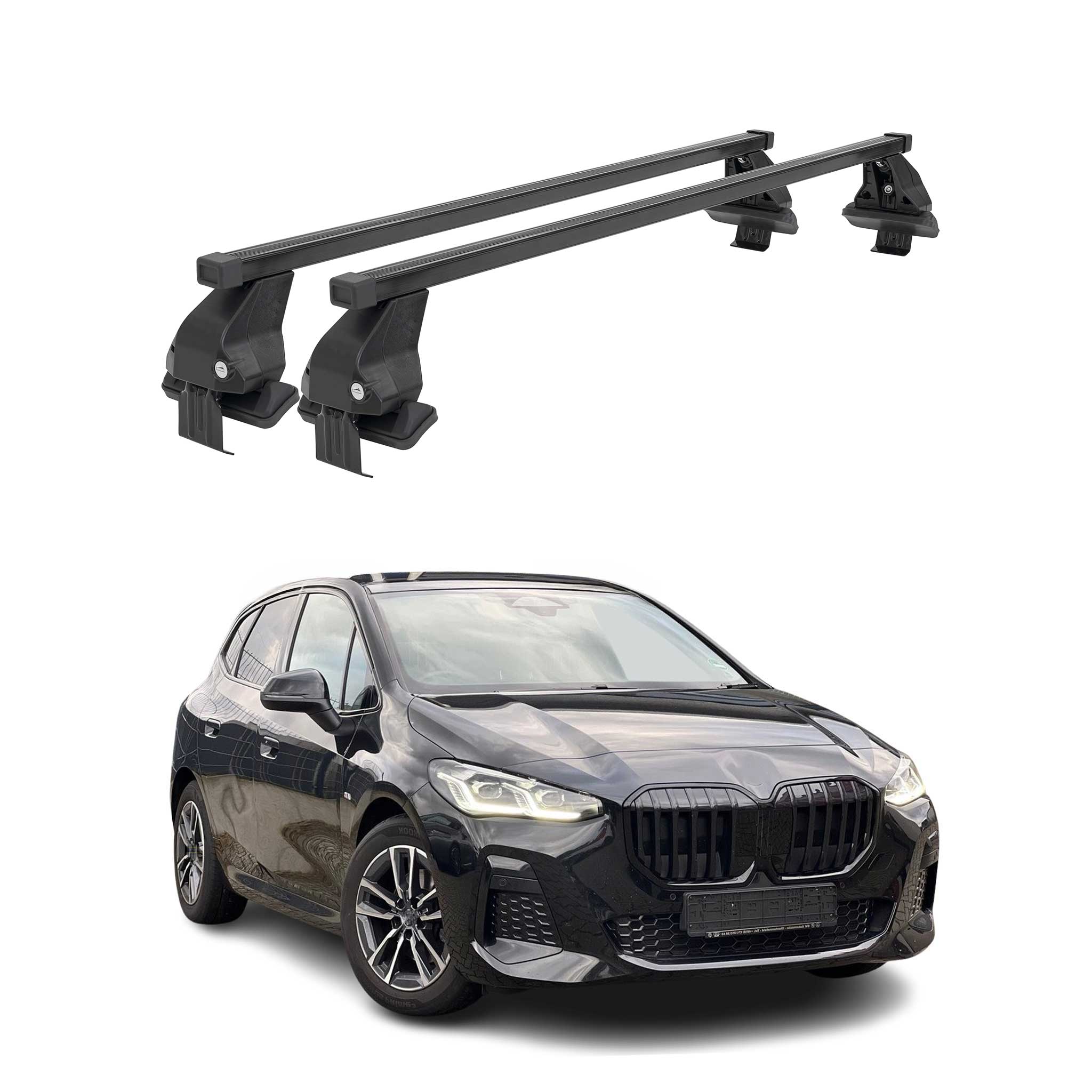Barres de toit transversales Menabo pour BMW Série 2 U06 2021-2026 Noir