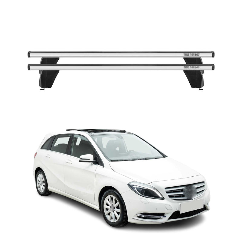 Menabo Barres de toit Transversales pour Mercedes Classe B W246 2012-2018 Gris