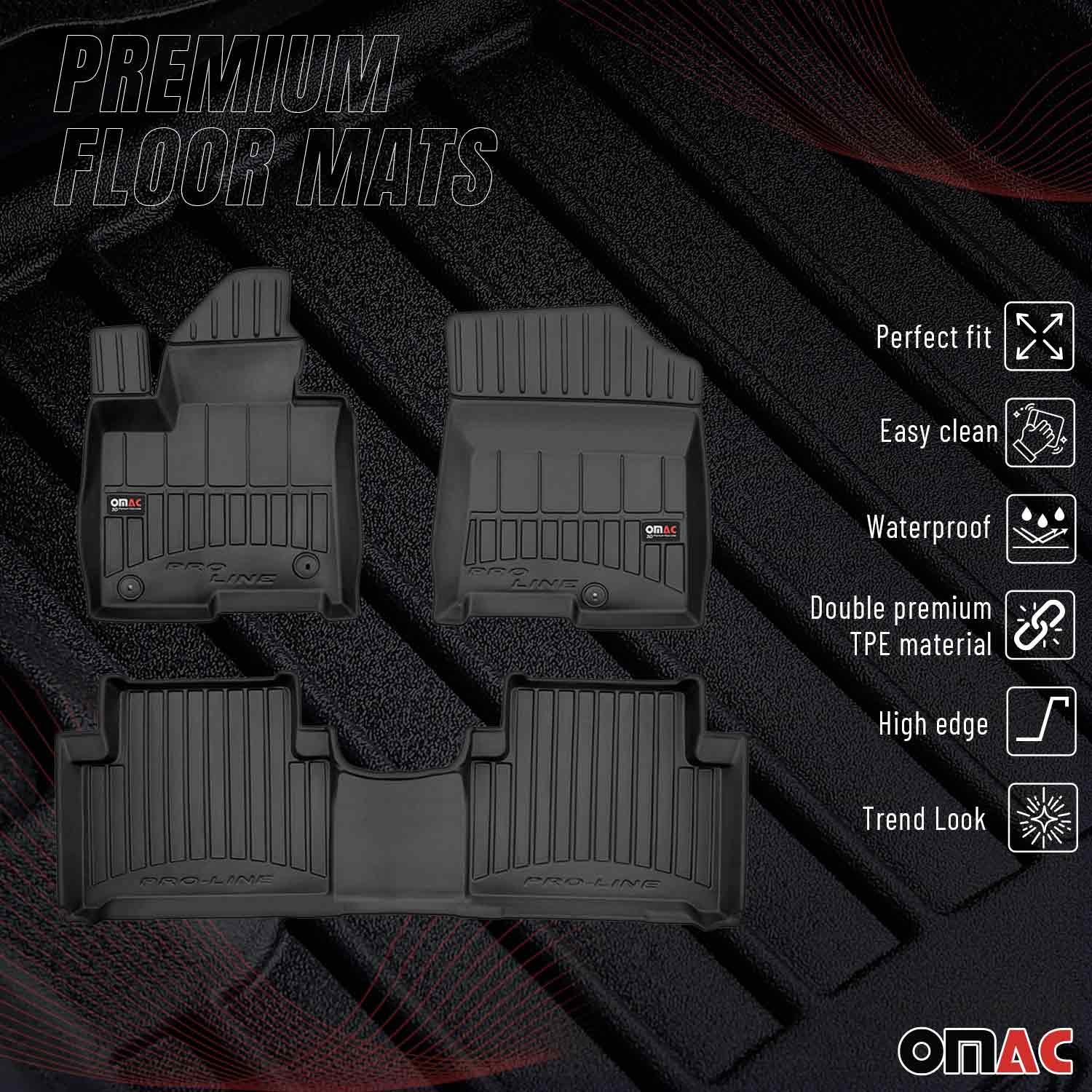 OMAC Tapis de sol en caoutchouc pour KIA Sorento Hybrid 2021-2026 Noir Premium
