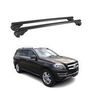 Barres de toit Transversales pour Mercedes GL X166 2012-2016 Aluminium Noir