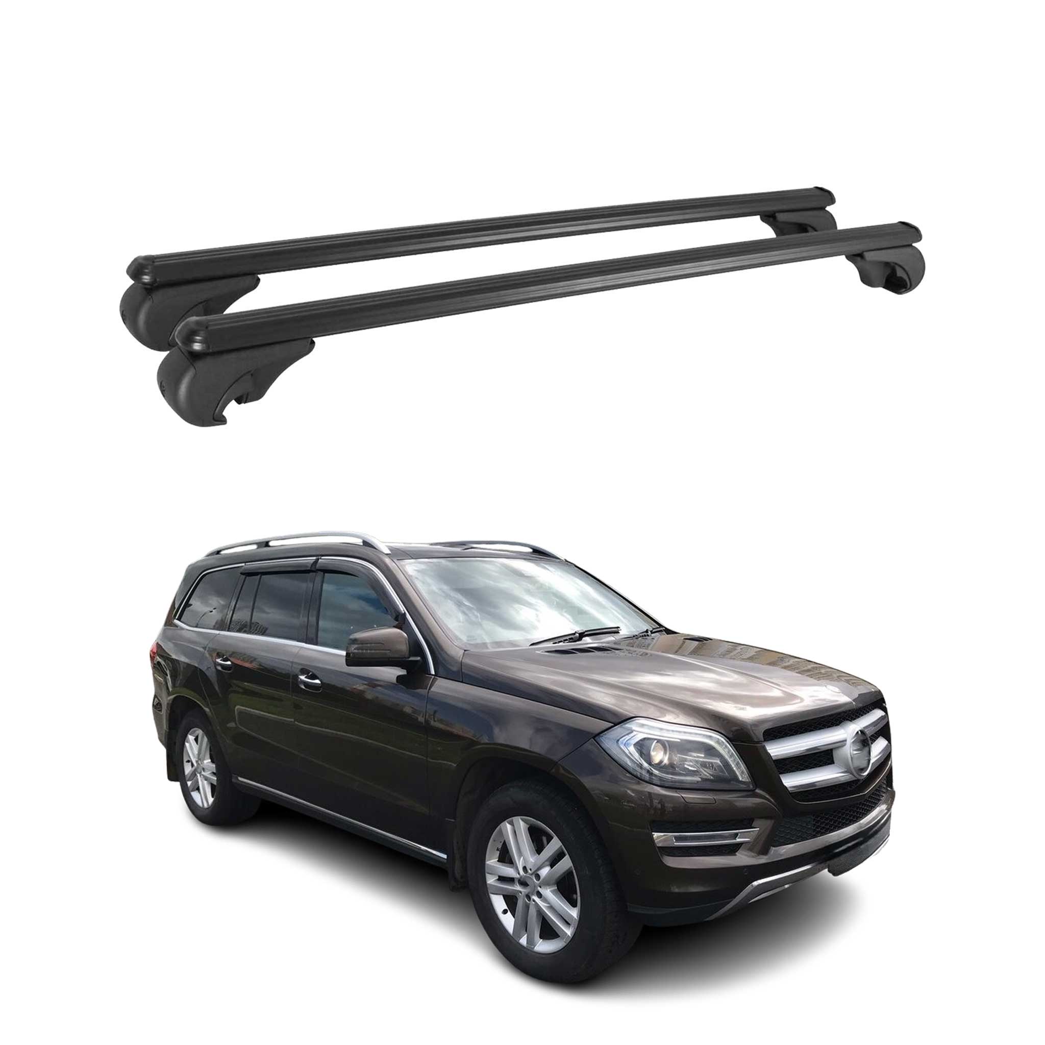 Barres de toit Transversales pour Mercedes GL X166 2012-2016 Aluminium Noir