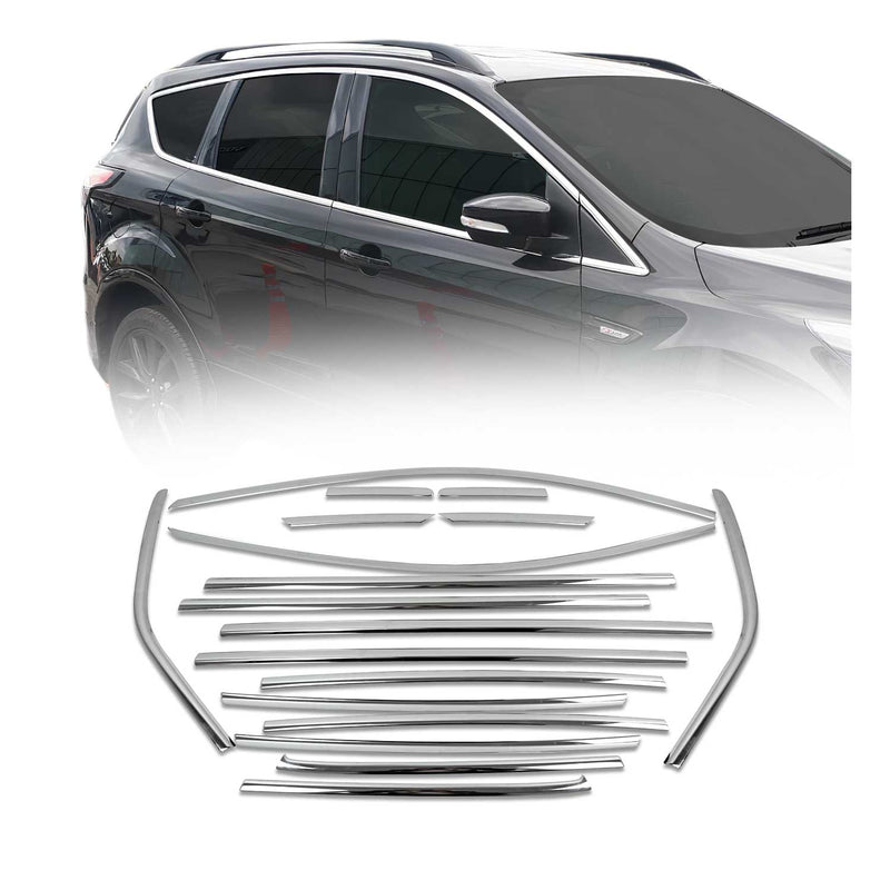 Garniture de Fenêtre pour Ford Kuga SUV 2013-2019 Acier Inox 18Pcs