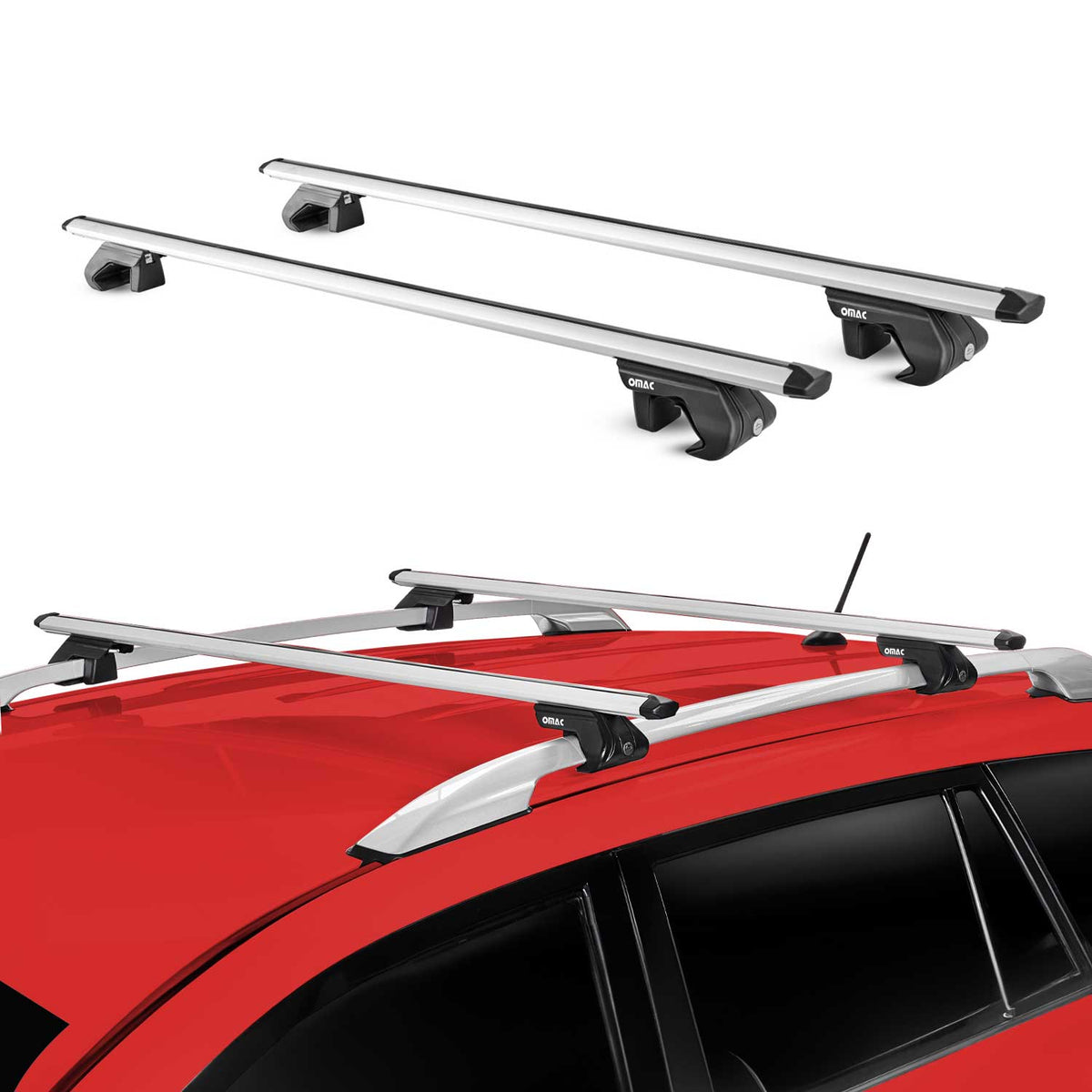 Barres de toit transversales pour Hyundai Santa Fe CM 2006-2012 Alu Gris 2x ABE