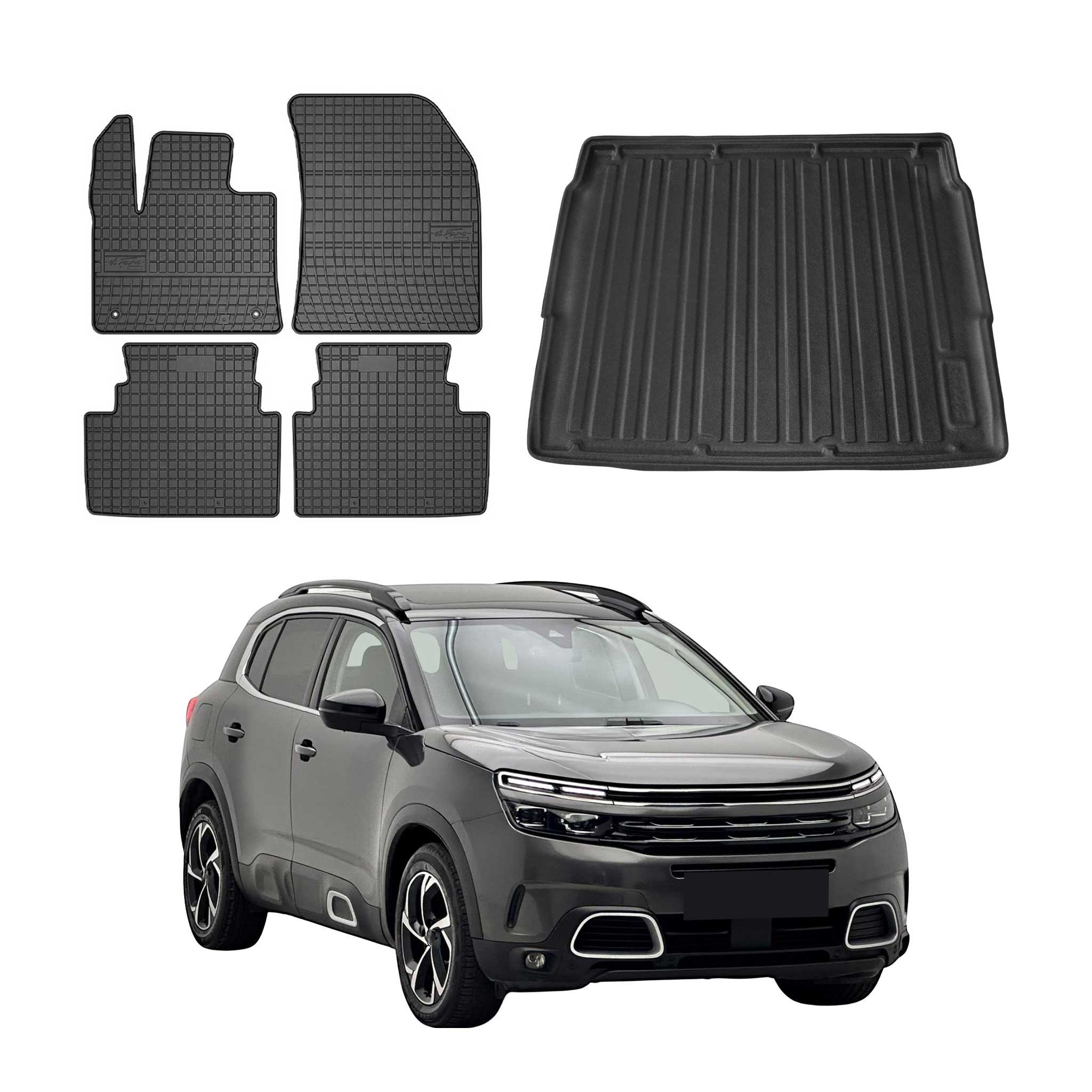 Kit Tapis de sol et coffre pour Citroen C5 Aircross 2018-2025 TPE Noir
