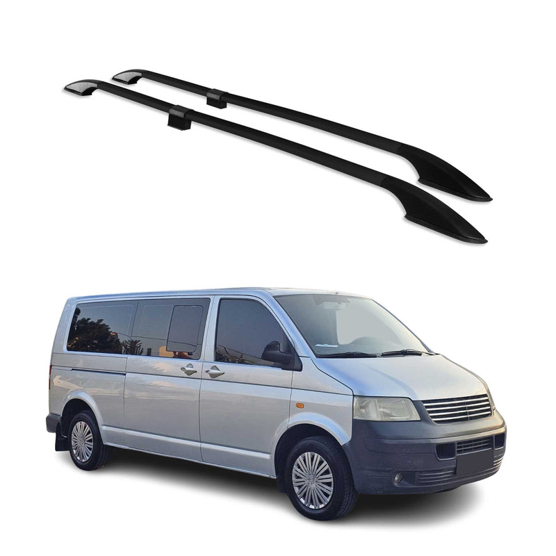 Barres De Toit Longitudinales Pour VW T5 Multivan 2003-2015 L2 Aluminium Noir