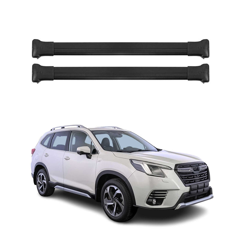 Barres de toit transversales pour Subaru Forester 2018-2020 Aluminium Noir