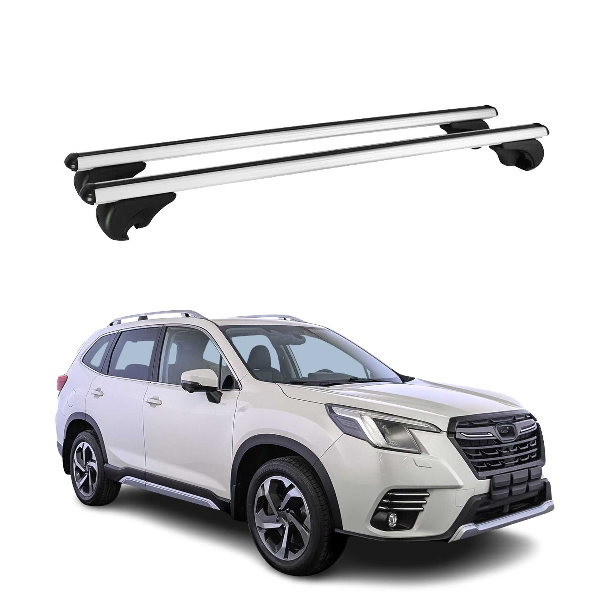Barres de toit Transversales pour Subaru Forester 2018-2024 Aluminium Argent