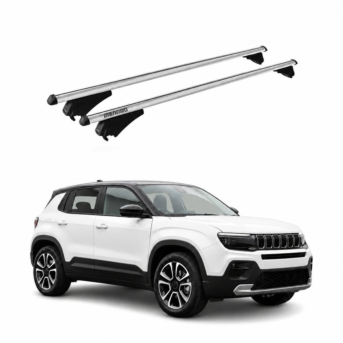 Menabo Barres de toit pour Jeep Avenger 2023-2026 Argenté Aluminium 2 Pièces