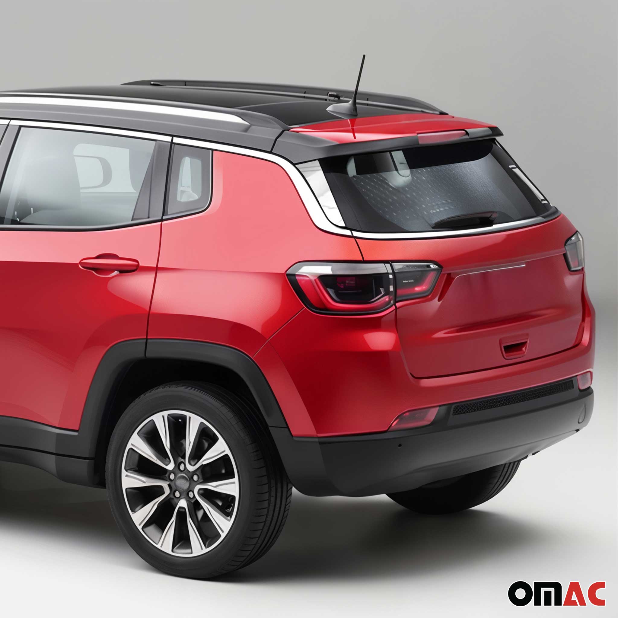 Couvercle aile becquet latéral fenêtre arrière Jeep Compass 2017-25 inox chromé