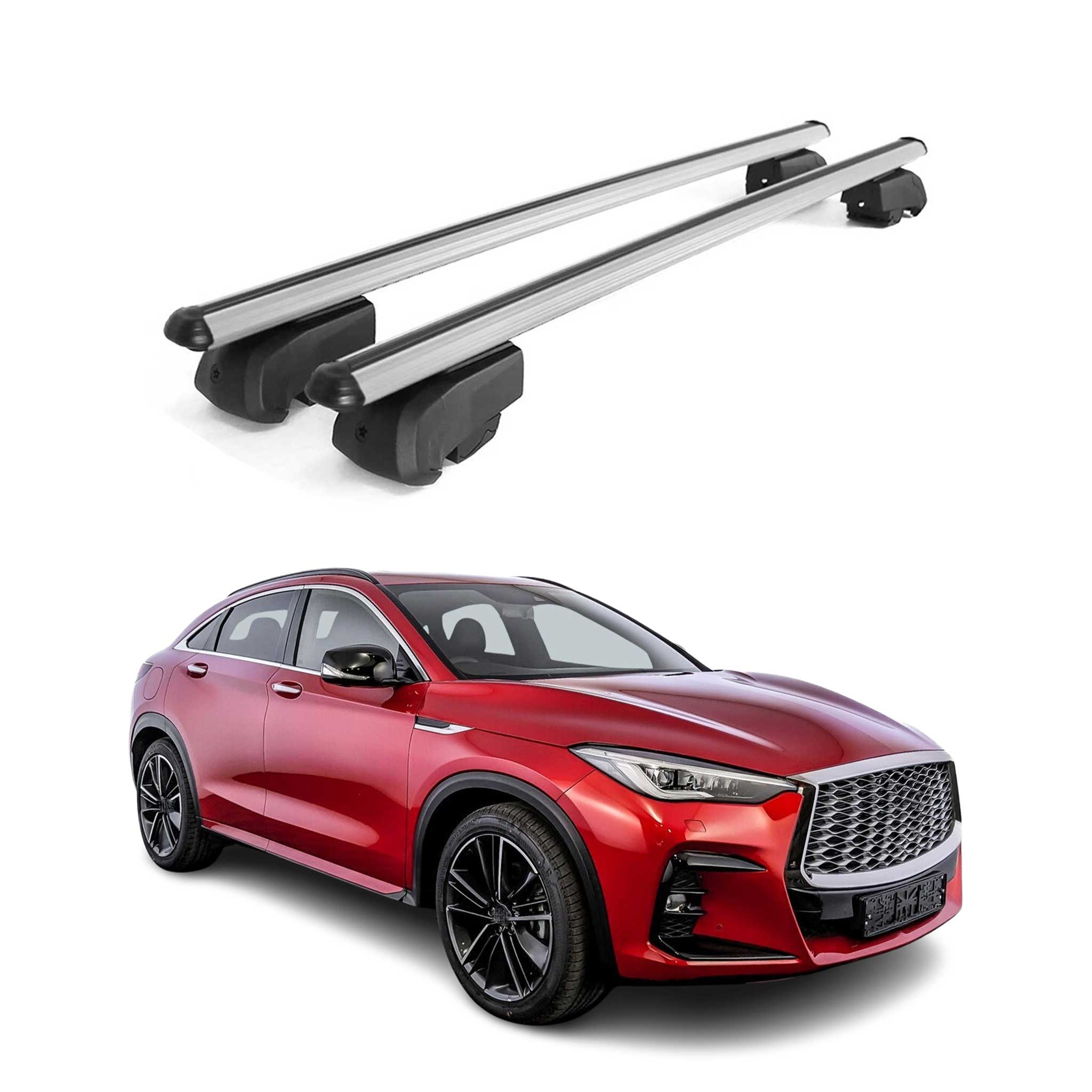 Barres de toit Transversales pour Infiniti QX55 2022-2025 ABE Aluminium Gris