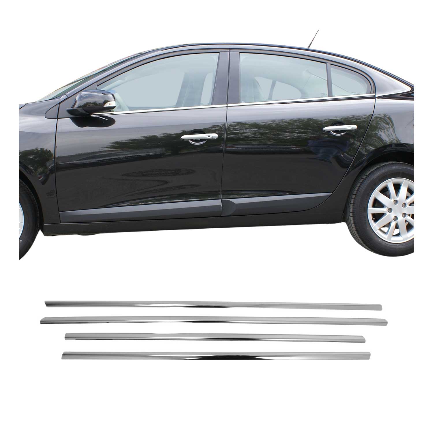 Garniture de Fenêtre pour Renault Fluence Berline 2010-2021 Acier Inox 4Pcs