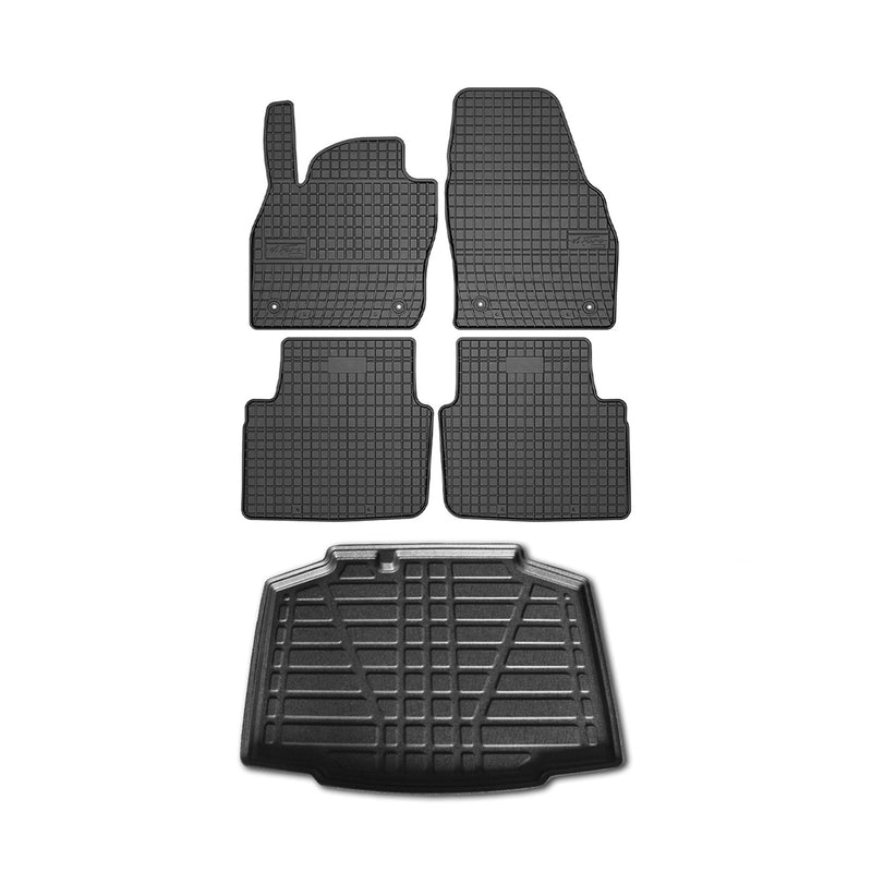 Kit Tapis de sol et coffre pour Skoda Kamiq 2020-2024 TPE Noir