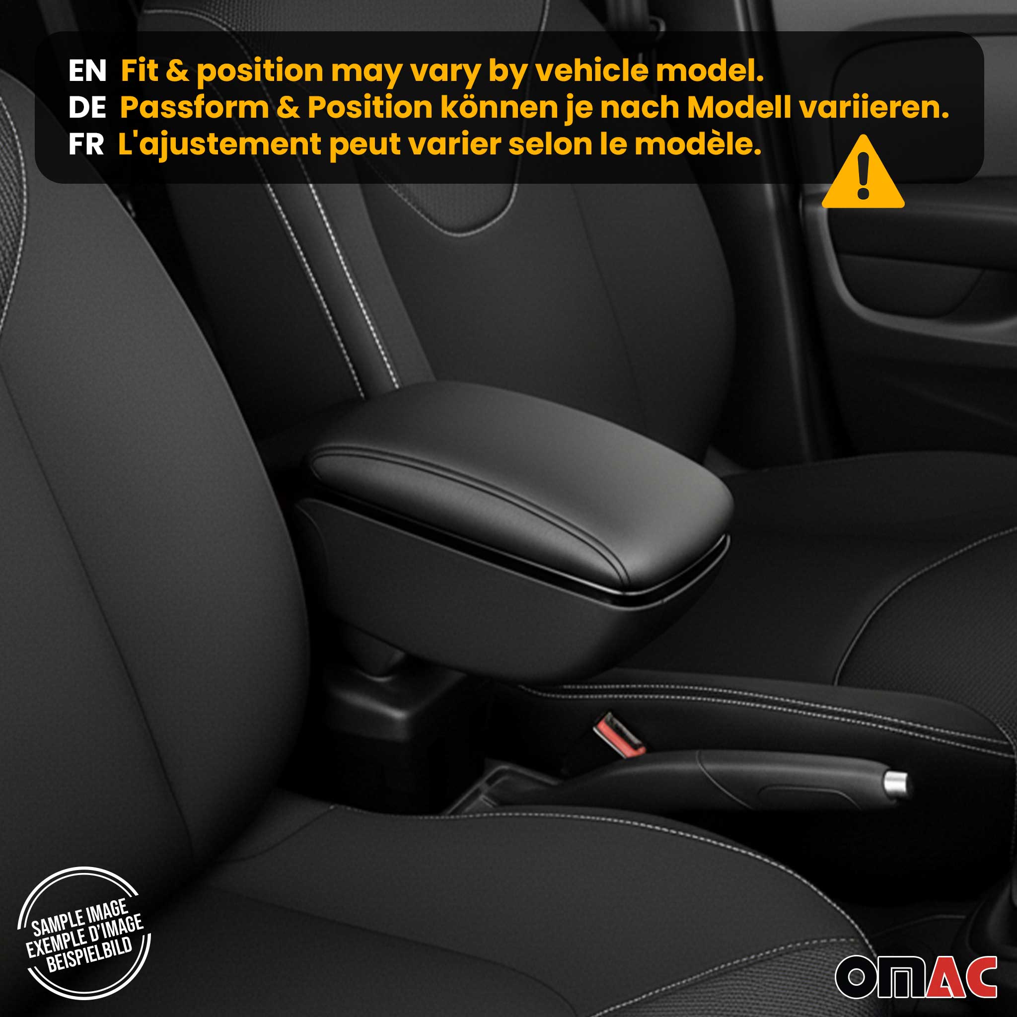 Accoudoir pour Opel Corsa E Break 2014-2019 Vinyl Abs Noir Coulissant