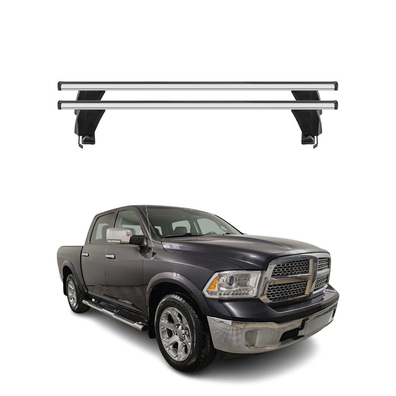 Menabo Barres de toit Transversales pour RAM 1500 IV 2010-2017 Alu Gris 2x ABE