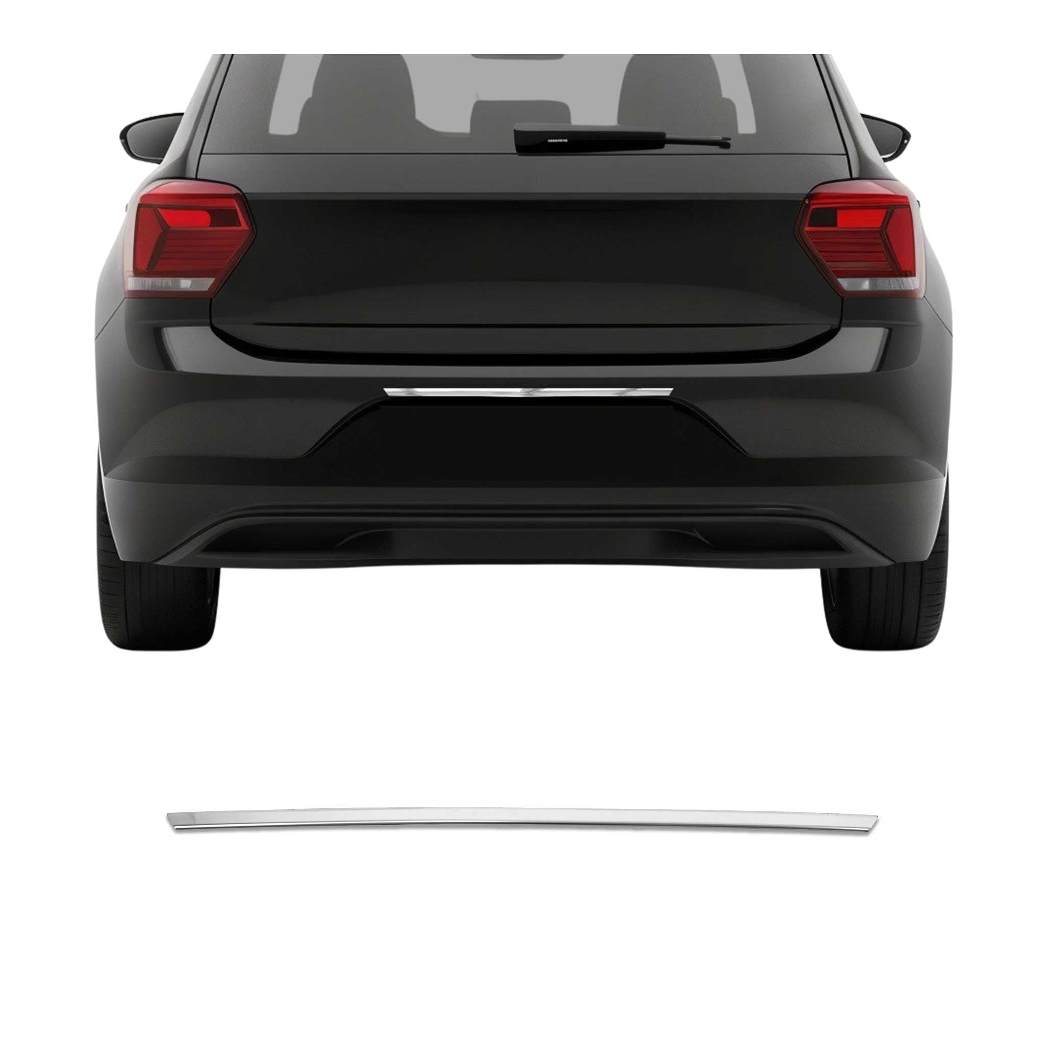 Garniture de Hayon Coffre pour VW Polo VI 2017-2021 acier inoxydable
