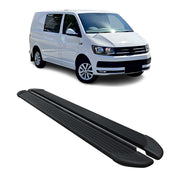 Marchepieds Latéraux pour VW T6 T6.1 Transporter 2015-22 Noir Aluminium L1 Court