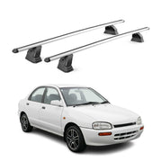 Barres de toit transversales Alu pour Mazda 121 1996-2002 3Portes TÜV Gris 2Pcs