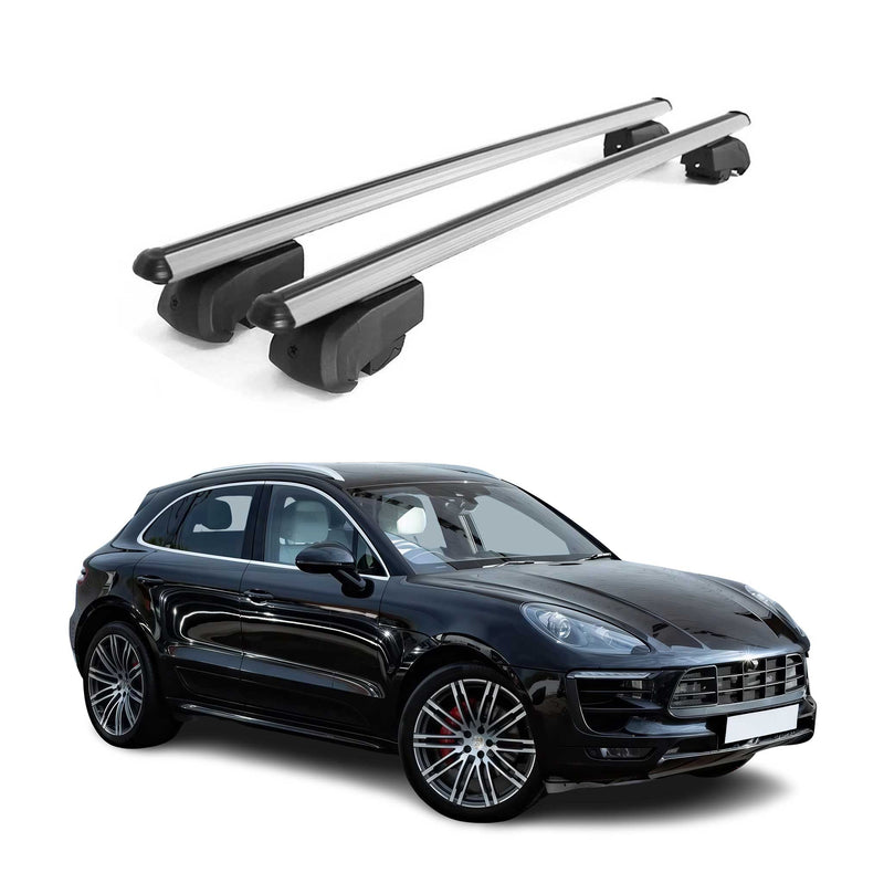 Barres de toit Transversales pour Porsche Macan 2014-2023 Aluminium Gris ABE