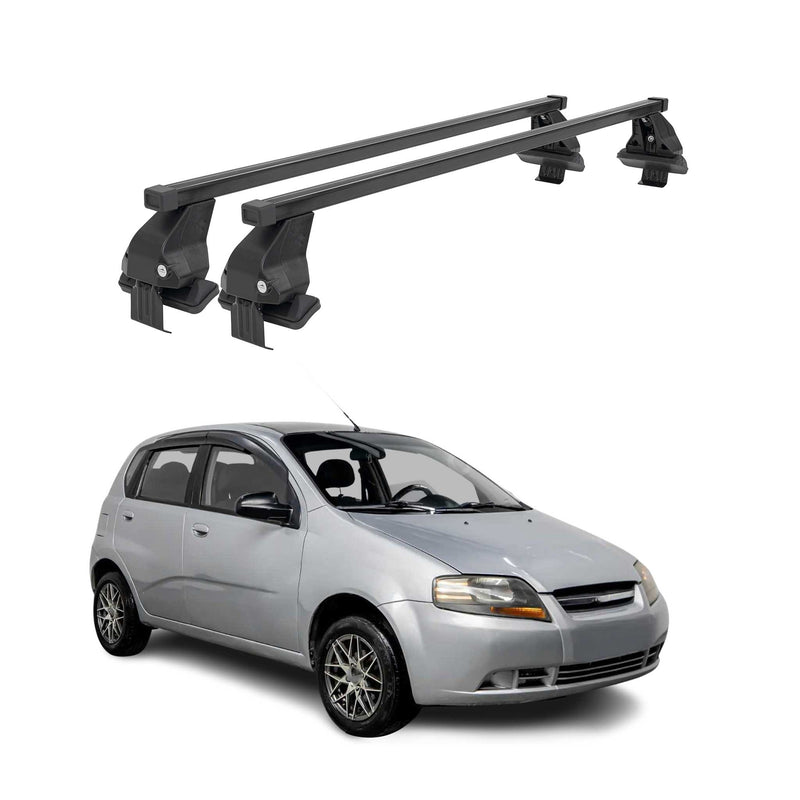Barres Transversales Menabo pour Chevrolet Aveo T250 2005-2011 Noir