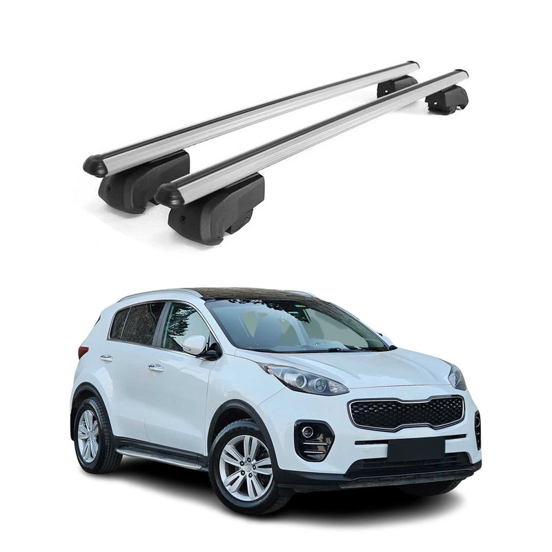 Barres de toit Transversales pour Kia Sportage 2015-2021 Aluminium Gris ABE