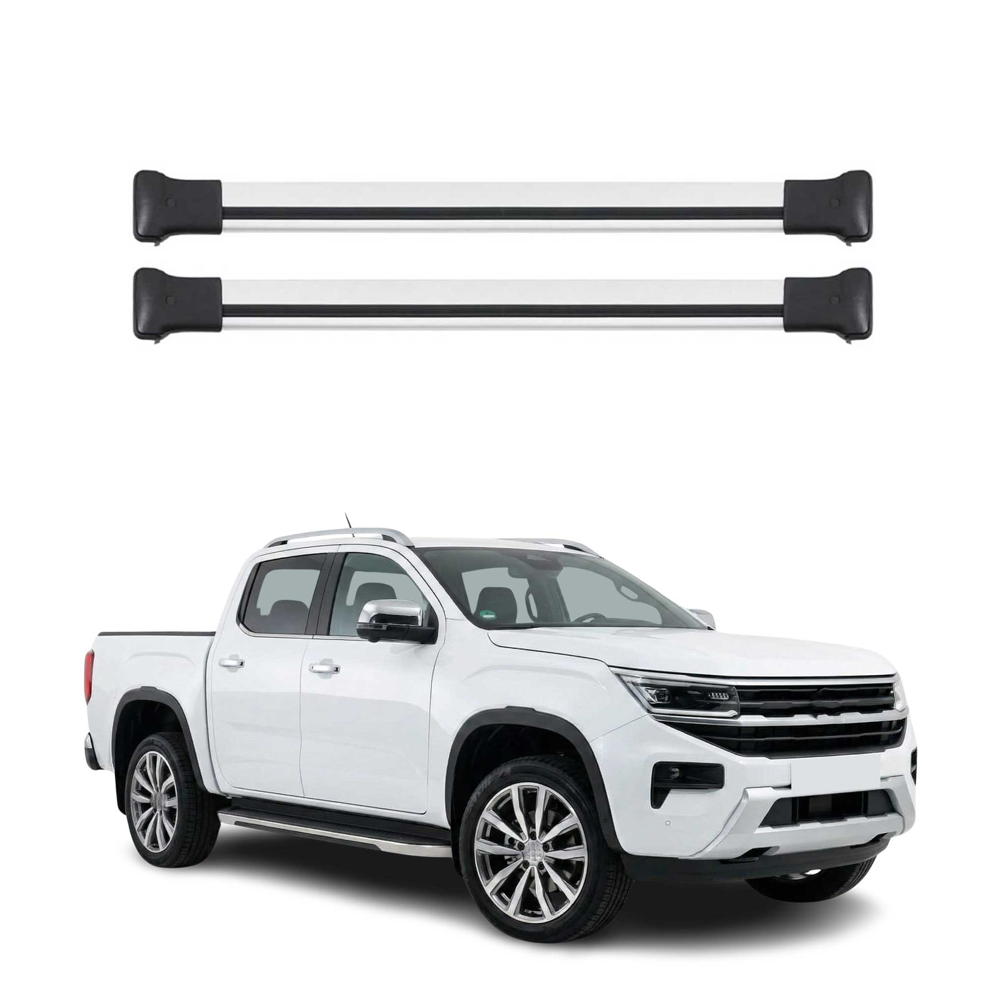 Barres de toit transversales pour VW Amarok II 2023-2026 Aluminium Gris 2Pcs