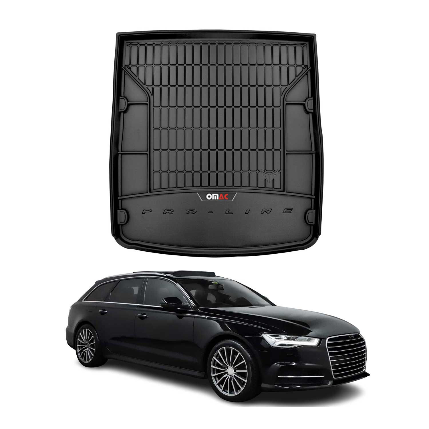 OMAC Tapis de coffre caoutchouc pour Audi A6 C7 Break Allroad 2011-2018 Premium