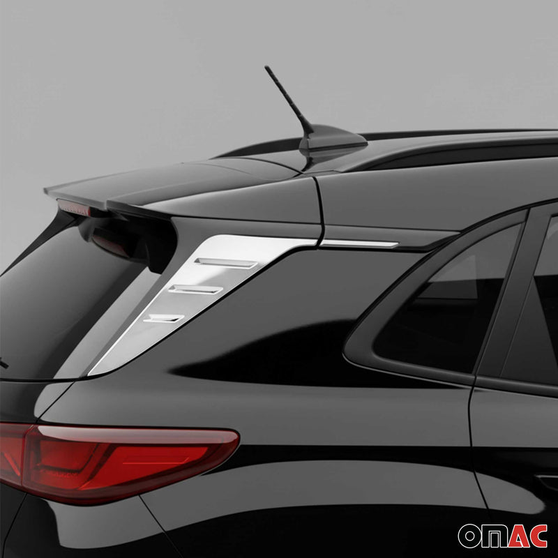 Couvercle aile becquet latéral fenêtre arrière Hyundai Kona 2017-20 inox chromé