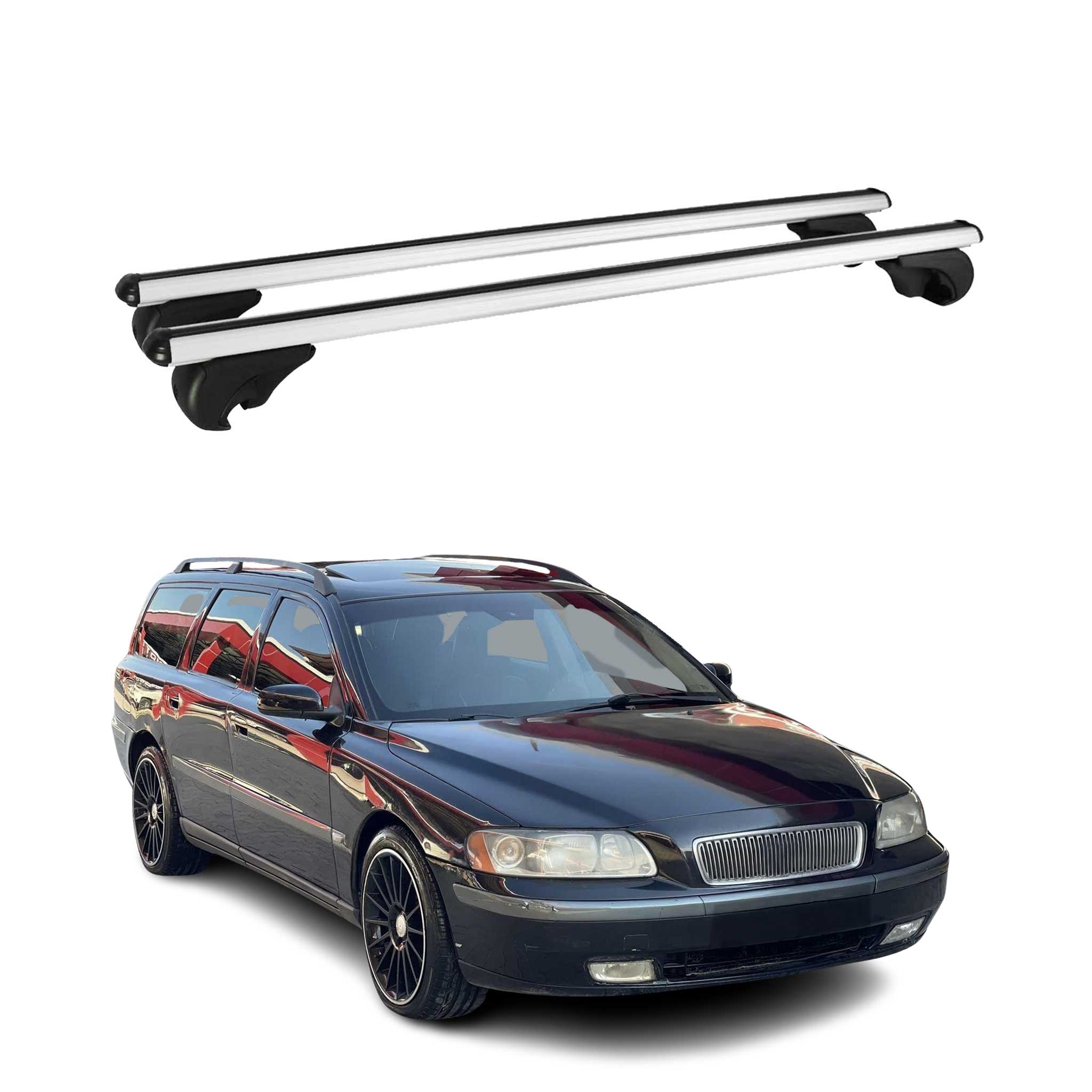 Barres de toit Transversales pour Volvo V70 XC70 1997-1999 Aluminium Argent