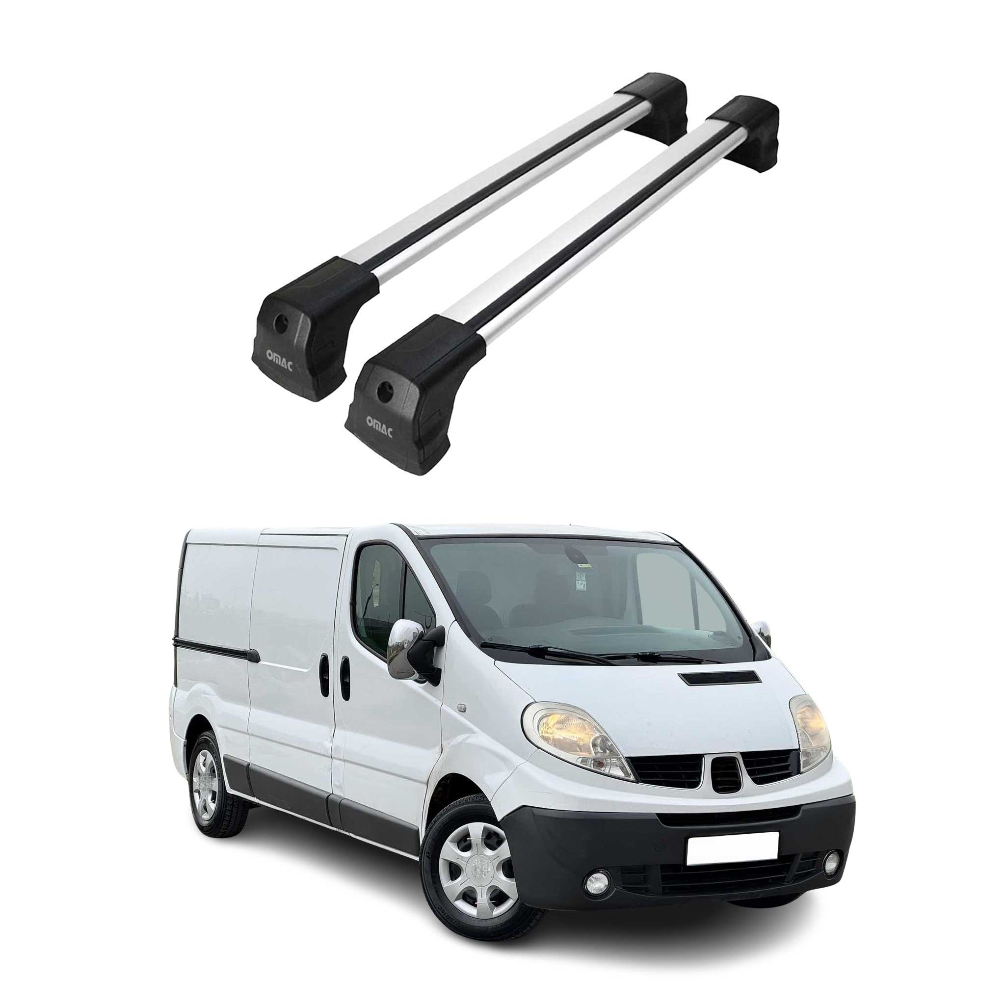 Barres de toit transversales pour Renault Trafic 2001-2014 Aluminium Gris