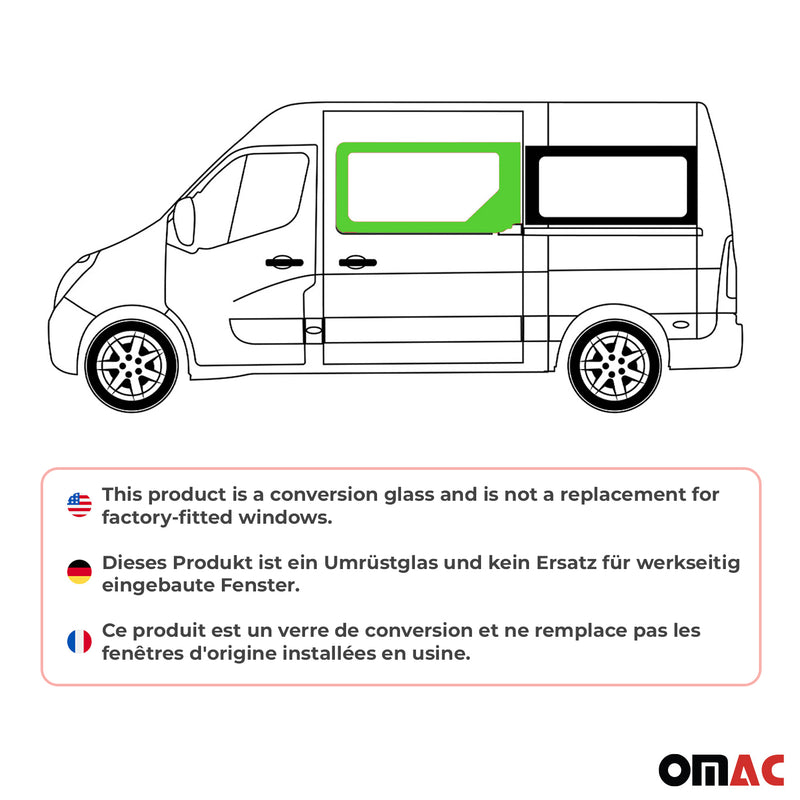 Vitre de Porte pour Opel Movano 2010–2021 Droit Avant Coulissante L1