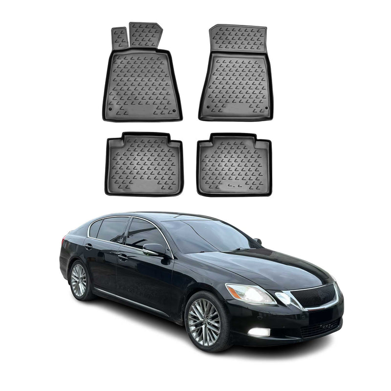 Tapis de sol pour Lexus GS300 2008-2011 en caoutchouc TPE 3D Noir 4Pcs