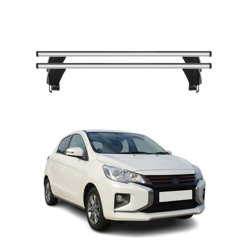 Barres de toit Transversales pour Mitsubishi Spacestar 2017-2020 Alu Gris 2x
