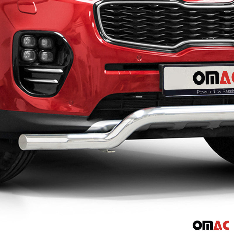Pare-Buffle Avant Pour Kia Sportage 2015-2018 en Acier Argent
