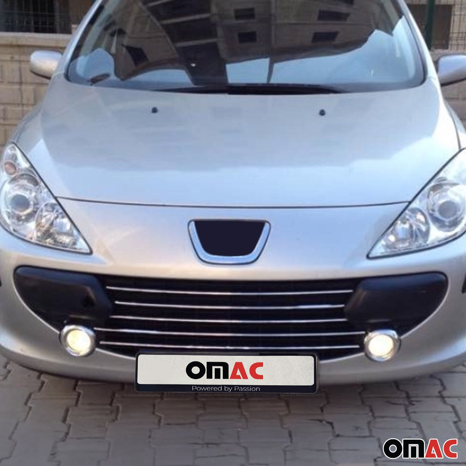 Moulure de Grille de Calandre pour Peugeot 307 2005-2008 acier inox Chromé 5Pcs