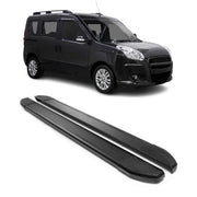 Marchepieds Latéraux pédale pour Fiat Doblo 2010-2021 L1 Noir Alu 2Pcs