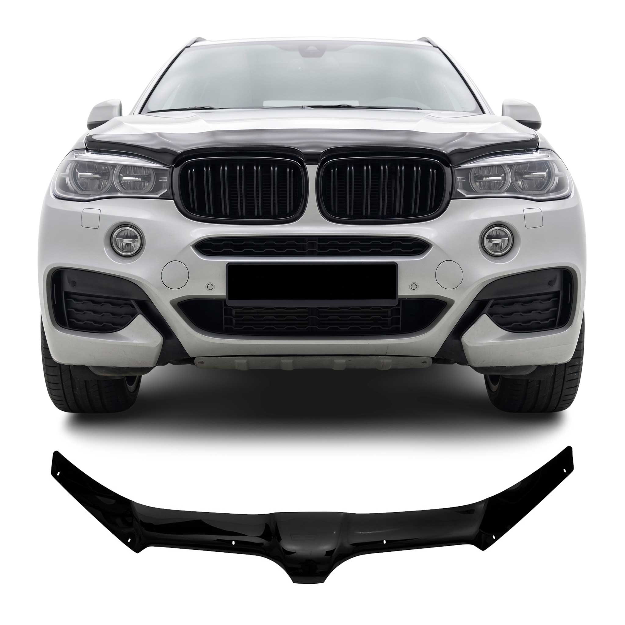 Deflecteurs d'air capot de voiture pour BMW X6 F16 2014-2019 Acrylique Noir