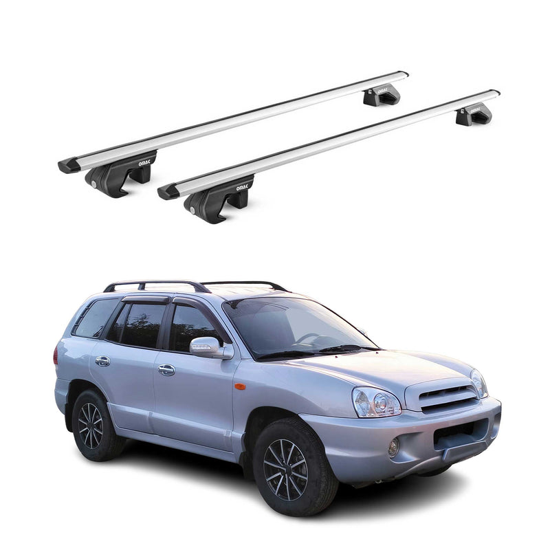 Barres de toit transversales pour Hyundai Santa Fe CM 2006-2012 Alu Gris 2x ABE