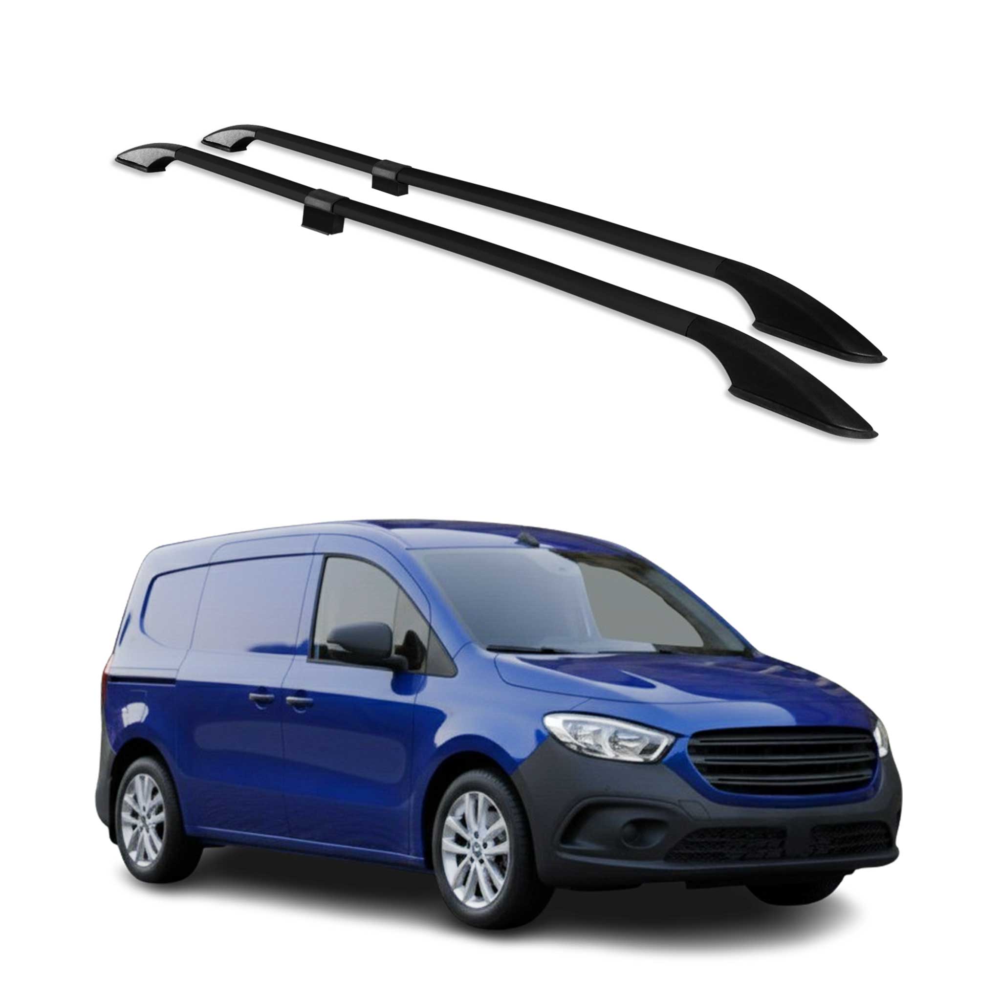 Barres de toit longitudinales pour Mercedes Citan 2021-2026 Aluminium Noir 4 Pcs
