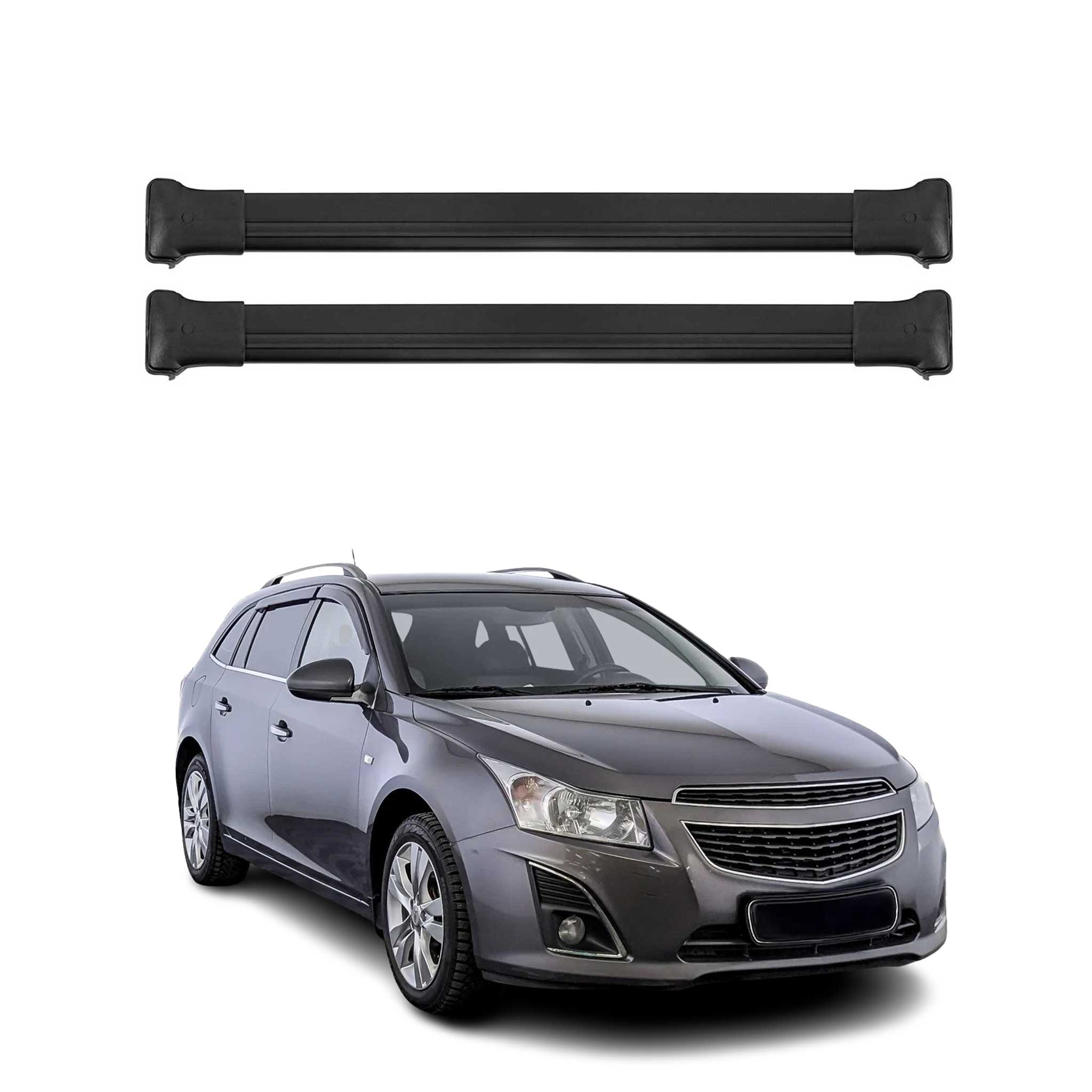 Barres de toit transversales pour Chevrolet Cruze Break 2008-2016 Alu Noir 2x