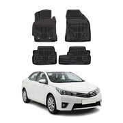 Tapis de sol pour Toyota Corolla 11 2013-2019 Noir 3D en Caoutchouc TPE 4Pcs