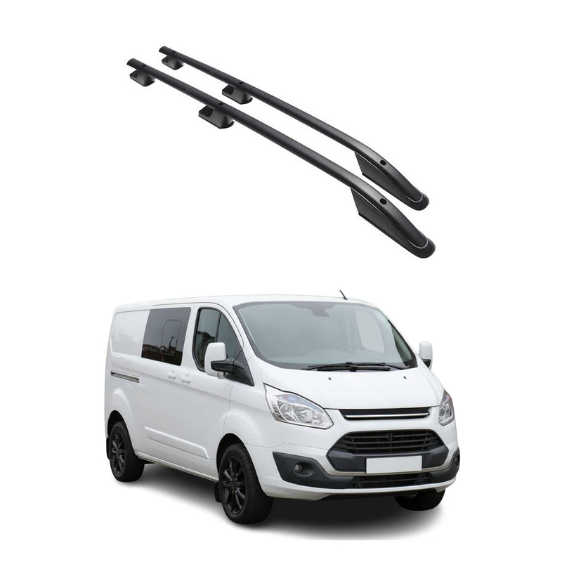 Barres de toit longitudinales pour Ford Transit Tourneo Custom 2012-2024 L2 Noir