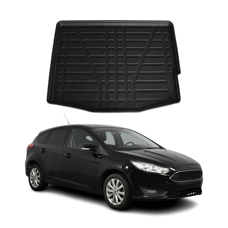 Tapis de Coffre pour Ford Focus mk3 2011-2018 5Portes en TPE Noir 1x