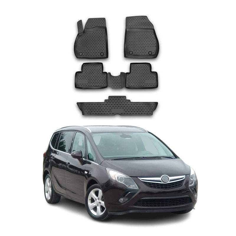 OMAC Tapis de sol pour Opel Zafira Tourer C 2011-2019 7 places en caoutchouc