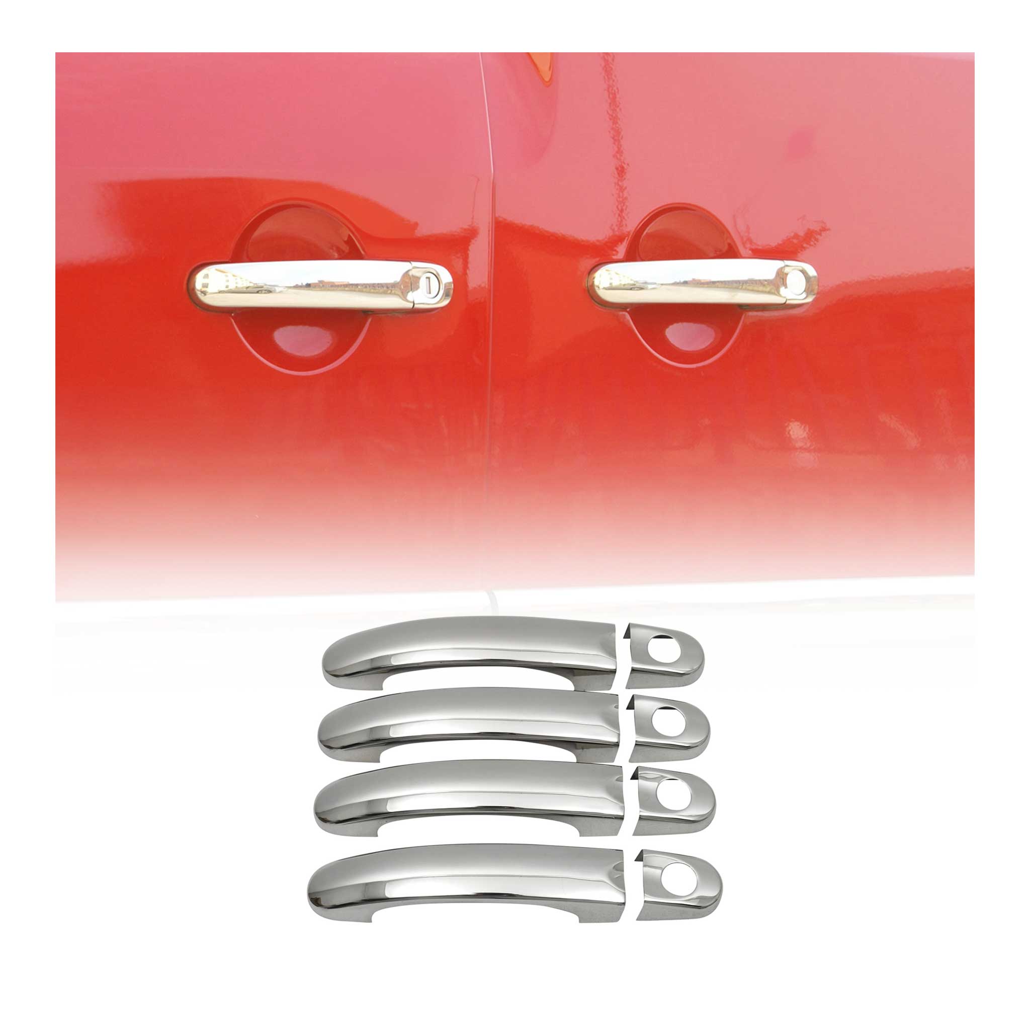 Couverture poignée de porte pour VW Multivan T5 2003-2015 4 Portes Acier 8Pcs