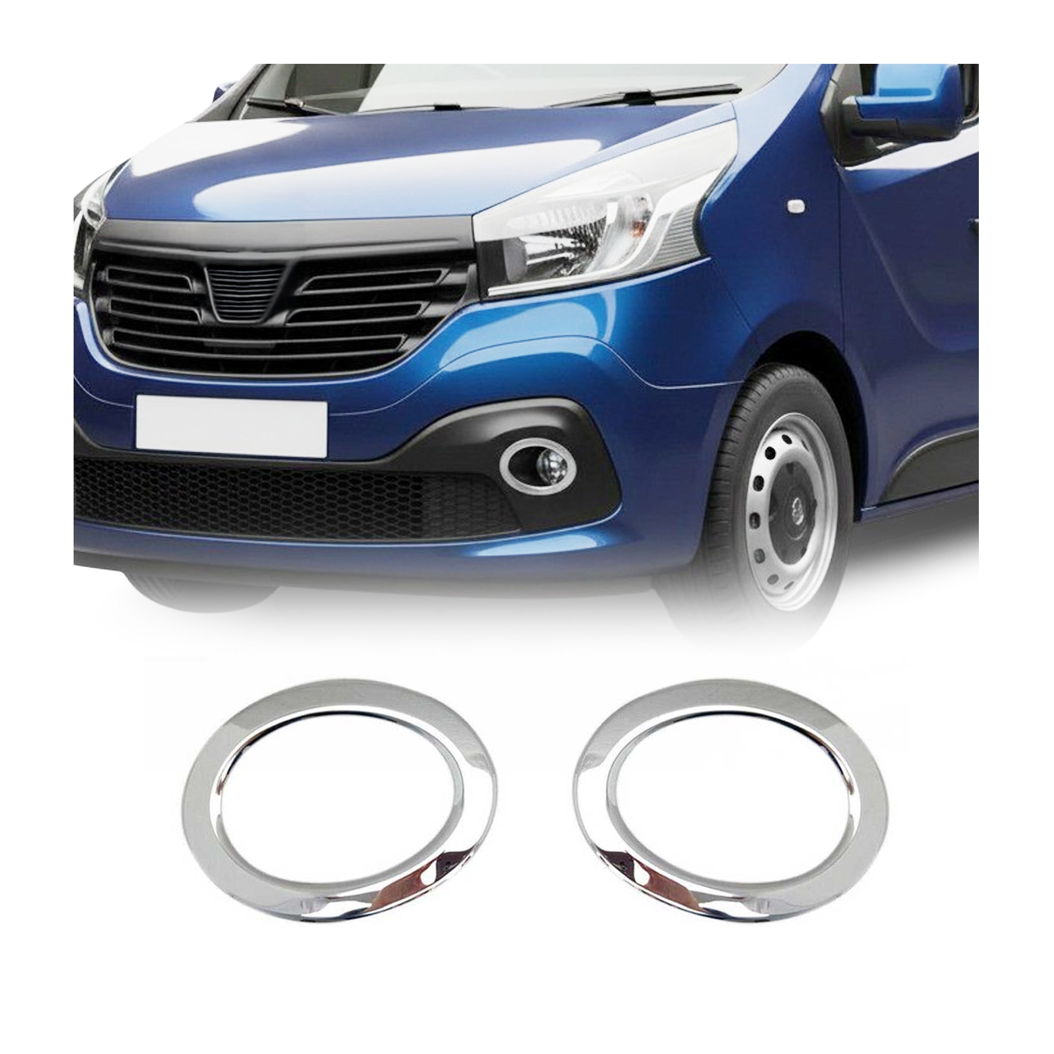 Cadres de Phare Avant - pour Renault Trafic III 2014-2023 inoxy chromé