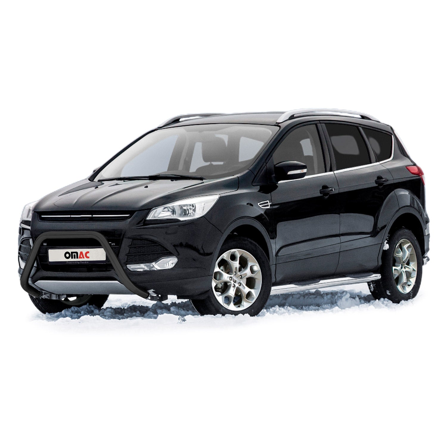Pare-Buffle Avant Pour Ford Kuga II 2012-2017 Pre-FL Acier Inoxydable Noir