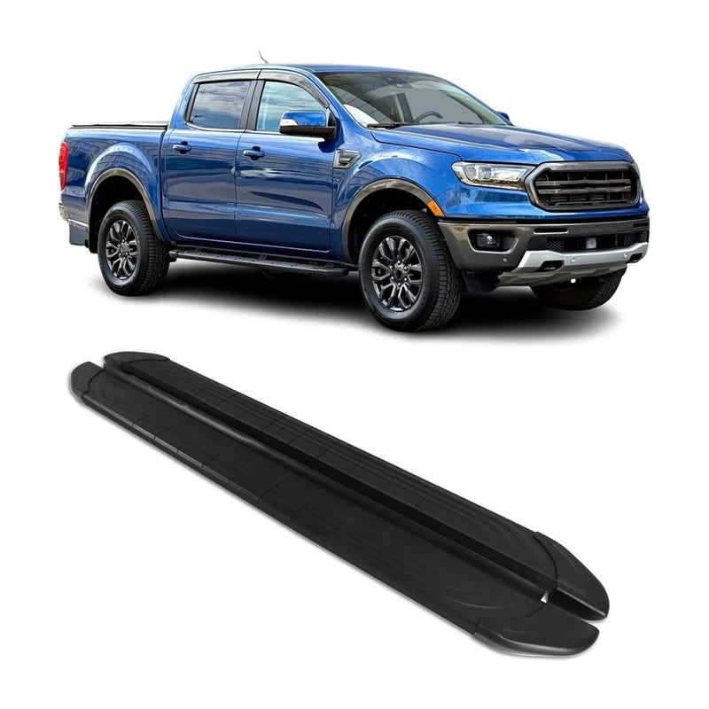 Marchepieds Latéraux pédale pour Ford Ranger T6 2012-22 DoubleCab 2x Alu Noir